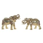 DKD Home Decor Figura Decorativa Elefante Dourado Resina Multicolor (45,5 x 20 x 35 cm) (2 Unidades) - S3029907