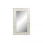 DKD Home Decor Espelho de Parede Branco Madeira de Mangueira Losangos (154 x 4 x 92 cm) - S3032652