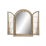 DKD Home Decor Espelho de Parede Natural Castanho Rotim (61 x 4 x 84 cm) (61 x 5 x 85 cm) - S3029695