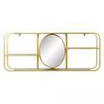 DKD Home Decor Espelho de Parede Espelho Dourado Metal Madeira Castanho (100 x 18 x 40 cm) - S3029556