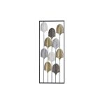 DKD Home Decor Decoração de Parede Preto Metal Multicolor Moderno Folha de Planta (35 x 2 x 90 cm) - S3032157
