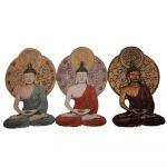 DKD Home Decor Decoração de Parede Buda Resina (20 x 4 x 30.3 cm) (3 Pcs) - S3019111