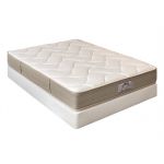 Molaflex Colchão Mola Contínua Multielástic + Base Roma Semi-pele Branca C/ Pés Metálicos Pretos Branco 90x190