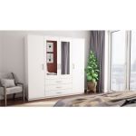 Conforama Roupeiro 4 Portas de Bater 200cm Duna Branco