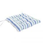 DKD Home Decor Almofada para Cadeiras Riscas Branco Azul Celeste (40 x 40 x 7 cm) - S3038027