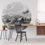 Wallart Papel de Parede Circular "landscape of Guadeloupe" 190 cm - 440369