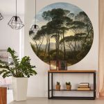 Wallart Papel de Parede Circular "umbrella Pines In Italy" 142,5 cm - 440360