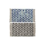 Tapete DKD Home Decor de Banho Cinzento Azul Algodão (80 x 50 x 0,5 cm) (2 Unidades) - S3038145