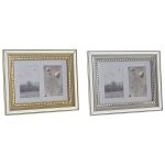 DKD Home Decor Moldura de Fotos Cristal Prateado Dourado Ps Tradicional (35 x 2 x 28 cm) (2 Unidades) - S3034755