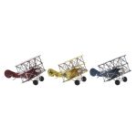 DKD Home Decor Figura Decorativa Avioneta (16 x 15 x 9 cm) (3 Unidades) - S3034954