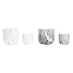 DKD Home Decor Conjunto de Vasos Cinzento Cimento Branco Mármore Moderno (16 X 16 X 15 cm) (2 Unidades) - S3034724