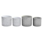 DKD Home Decor Conjunto de Vasos Cinzento Cimento Branco (16 X 16 X 15 cm) (2 Unidades) - S3034658