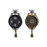 DKD Home Decor Relógio de Parede Cristal Preto Dourado Ferro (27 x 7,5 x 57,5 cm) - S3037759