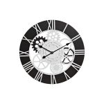 DKD Home Decor Relógio de Parede Madeira Preto Branco Ferro Engrenagens (60 x 4 x 60 cm) - S3037748