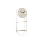DKD Home Decor Relógio de Parede Natural Metal MDF Branco (25,5 x 11,5 x 71 cm) - S3037745
