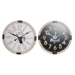DKD Home Decor Relógio de Parede Preto MDF Branco (60 x 4,5 x 60 cm) - S3037714