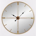 DKD Home Decor Relógio de Parede Espelho Dourado Metal (76 x 4 x 76 cm) - S3037678