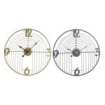 DKD Home Decor Relógio de Parede Preto Dourado Metal (45 x 3 x 45 cm) - S3037674