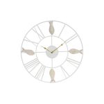 DKD Home Decor Relógio de Parede Metal MDF Branco Espirais (39 x 3,5 x 39 cm) - S3032405