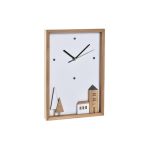 DKD Home Decor Relógio de Parede Madeira Branco Casas (20 x 4 x 30 cm) - S3032096
