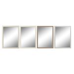 DKD Home Decor Espelho de Parede Cristal Cinzento Castanho Branco Ps Tradicional 4 Unidades (56 x 2 x 76 cm) - S3029756