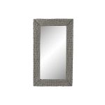 DKD Home Decor Espelho de Parede Espelho Cinzento Vime Cottage (87 x 4 x 147 cm) - S3029739