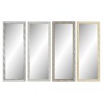 DKD Home Decor Espelho de Parede Cristal Natural Cinzento Castanho Branco Ps 4 Unidades Folha de Planta (36 x 2 x 95,5 cm) - S3029614