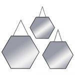 EDM Conjunto 3 Espelhos Hexagonais 19,8x17,5cm/25x22,. - EDM83724