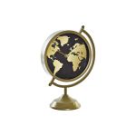 DKD Home Decor Tafelklok Cristal Dourado Metal Mapa do Mundo (22 x 12 x 31 cm) - S3037677