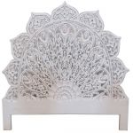 DKD Home Decor Cabeceira de Cama Mdf Branco (150 x 3 x 150 cm) - S3034255