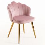Cadeira Blume Gold Veludo Rosa