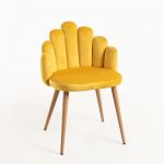 Cadeira Hand Veludo Amarelo