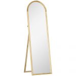 HomCom Espelho de Pé de Madeira Espelho de Corpo Inteiro com Suporte para Dormitório Camarim Estilo Moderno 150x46x43cm Madeira