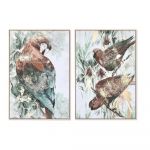 DKD Home Decor Pintura Papagaio Tropical (83 x 4,5 x 123 cm) (2 Unidades) - S3039027