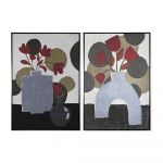 DKD Home Decor Pintura Vaso (83 x 4,5 x 123 cm) (2 Unidades) - S3039004
