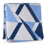 Gift Decor Colcha Reversível Azul Triângulo Branco (180 x 260 cm) - S3610529