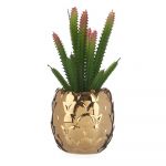Ibergarden Planta Decorativa Dourado Catos Cerâmica Plástico (8 x 20 x 8 cm) - S3610269