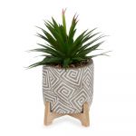 Ibergarden Planta Decorativa com Suporte Madeira Plástico (12 x 20 x 12 cm) - S3610082
