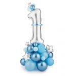 Partydeco Bouquet de Balões Nº1 Azul - 530142473
