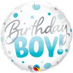 Qualatex Balão Foil 18" Birthday Boy Dots - 020018874