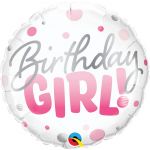 Qualatex Balão Foil 18" Birthday Girl Dots - 020018877