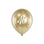 Partydeco Balões Látex 40 Anos Glossy Gold - 530168398