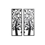 DKD Home Decor Decoração de Parede (2 Peças) Árvore Metal Shabby Chic (35 x 1,3 x 91 cm) - S3039378