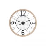 DKD Home Decor Relógio de Parede Natural Preto MDF Ferro (70 x 4 x 70 cm) - S3037715