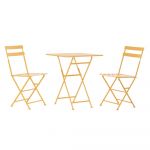 DKD Home Decor Conjunto de Mesa com 2 Cadeiras Mostarda Metal (60 x 60 x 75 cm) - S3033393