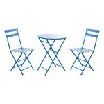 DKD Home Decor Conjunto de Mesa com 2 Cadeiras Azul Metal (3 Pcs) - S3012826