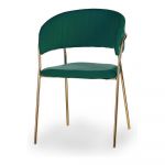 Gift Decor Cadeira Dourado Verde Poliéster Ferro (49 x 80,5 x 53 cm) - S3610386