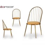 Gift Decor Cadeira Dourado Barras Mostarda Poliéster Ferro (48 x 95,5 x 48 cm) - S3610377