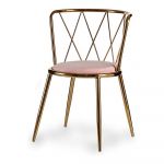 Gift Decor Cadeira Cor de Rosa Dourado Losangos Metal (50,5 x 73 x 51 cm) - S3610370