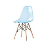 DKD Home Decor Cadeira de Sala de Jantar Natural Azul Pvc Bétula (50 x 46 x 83,5 cm) - S3033609